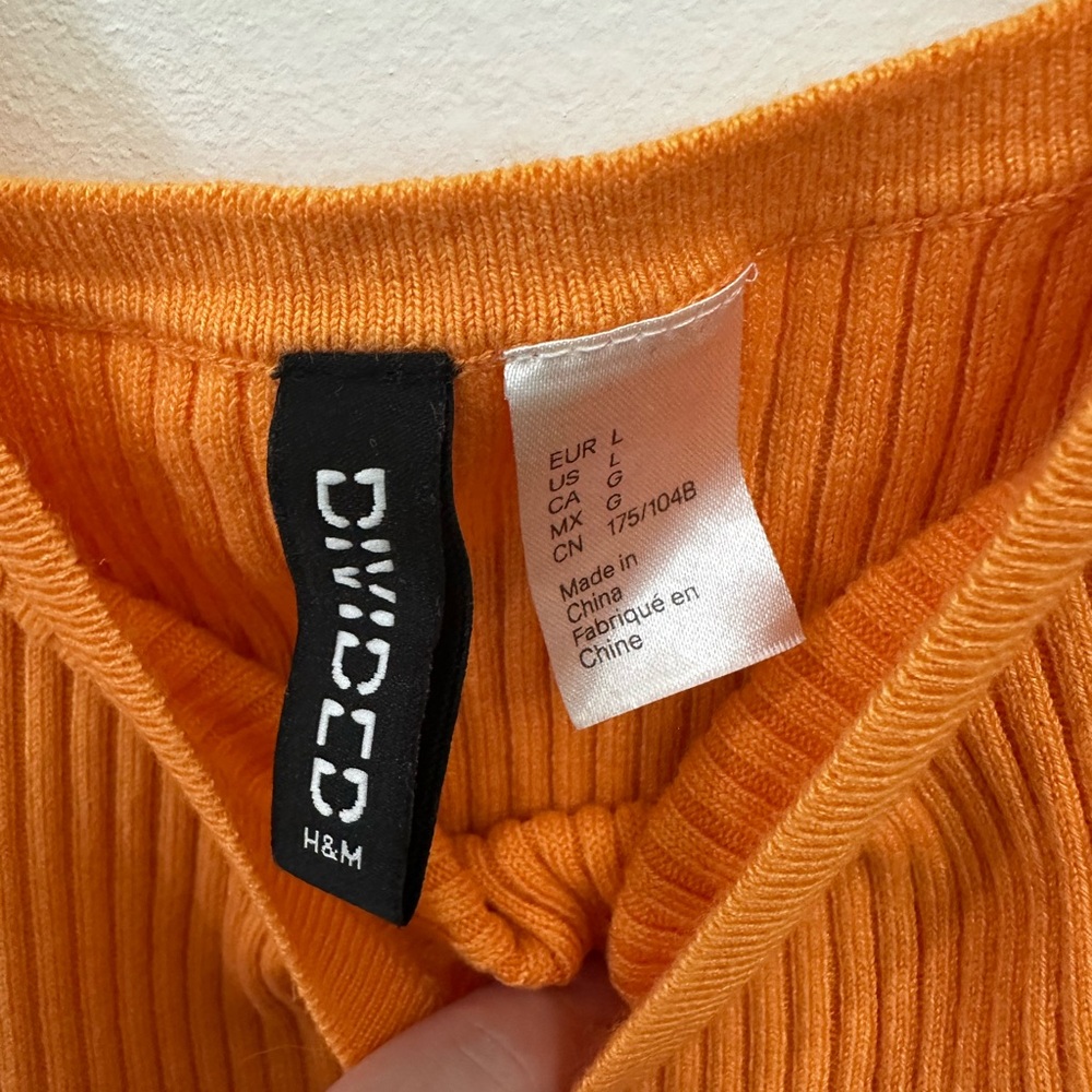 H&M | Vibrant Orange Ribbed Tank Top - Picture 3 of 4